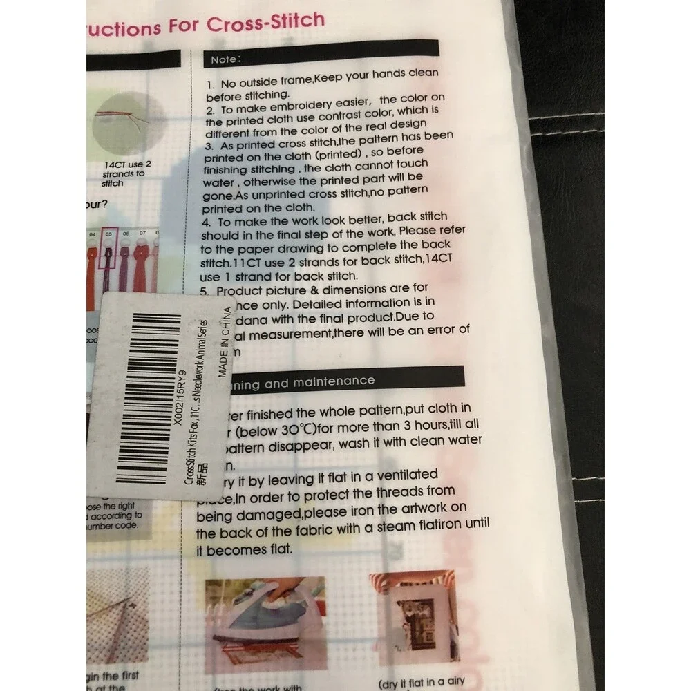 Joy Sunday Cross Stitch Kit #12882 Colorful Fox 14Ct Cotton Fabric & Thread New